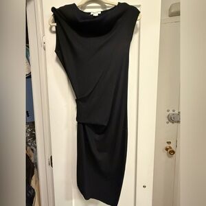 Helmut Lang Black One Shoulder Sheath Dress